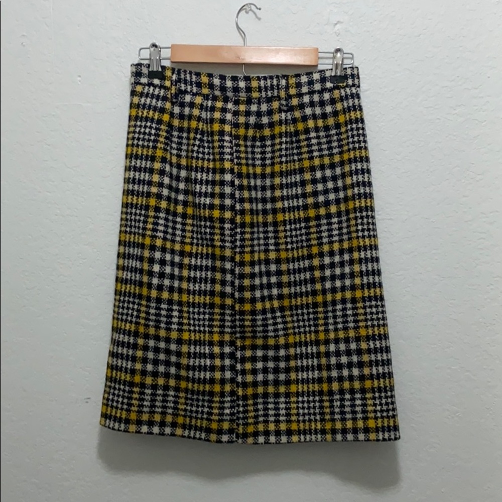 Vintage winter Scotch skirts yellow black checks